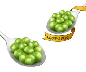 Green peas ad template vector