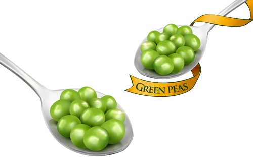 Green peas ad template vector