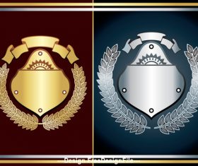 Grey and gold heraldry vector