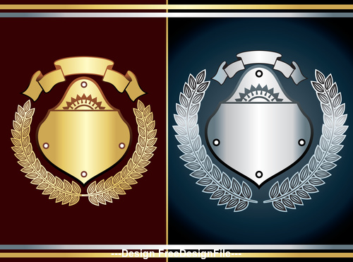 Grey and gold heraldry vector