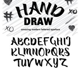 Hand Draw Style script font vector