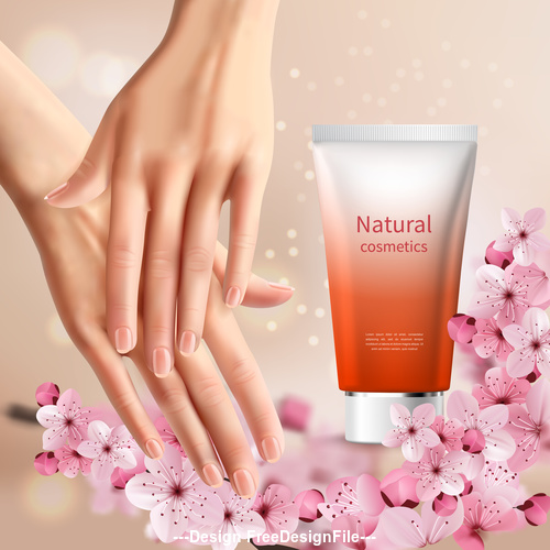 Hand cream sale design template vector