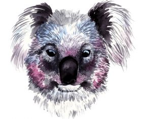 Hand drawn watercolor animals vector