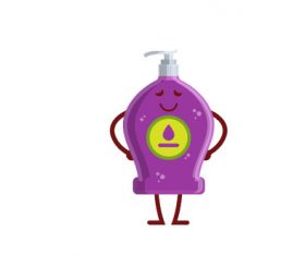 Hand sanitizer bottle expression cartoon vector