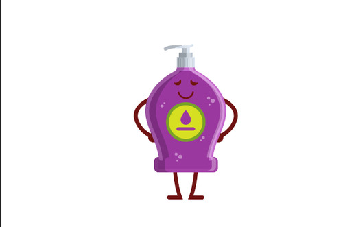 Hand sanitizer bottle expression cartoon vector