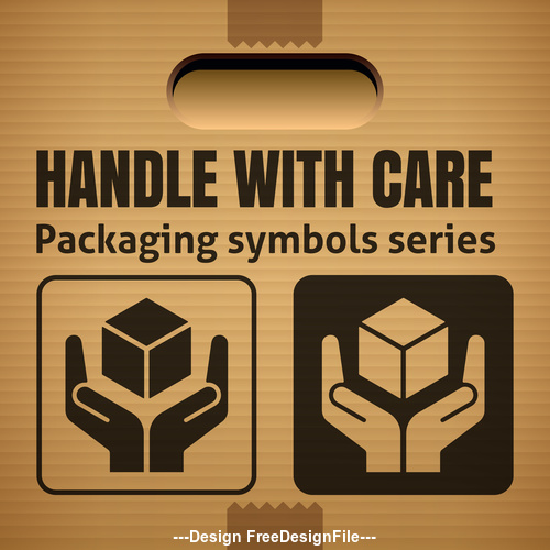 Handle with care packaging symbol vector illustration
