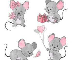 Happy 2020 rat cartoon new year vector