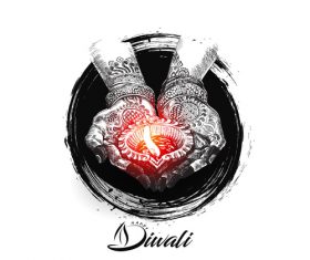 Happy Diwali Indian vector