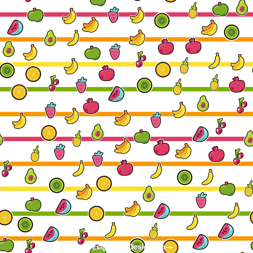 Happy Fruits Seamless patterns vector