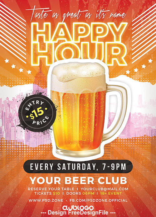 Happy Hour Promotion psd template