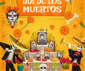 Happy Mexico dead day vector
