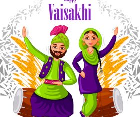 Happy vaisakhi festival vector