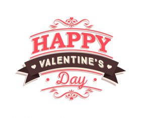 Happy valentines day ribbon vector