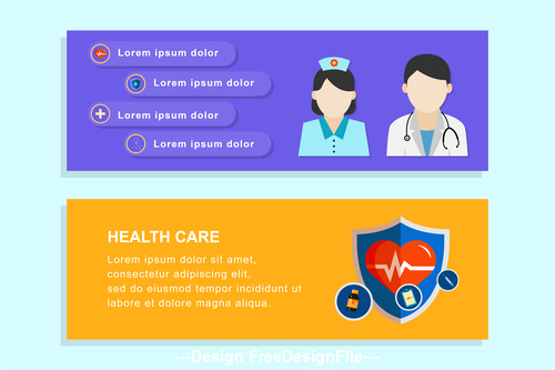 Health care banner design vector