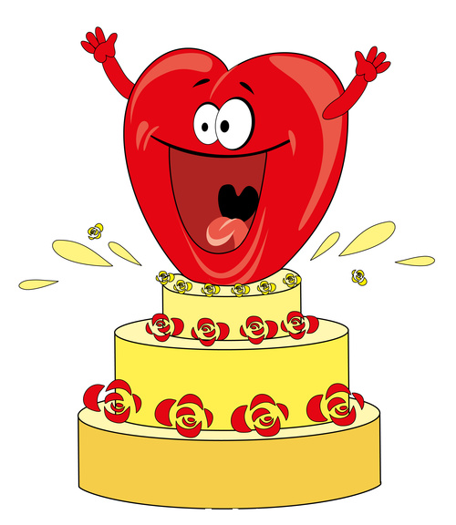 Heart and cake vector