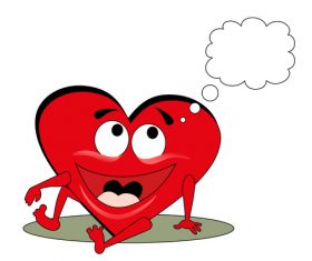 Heart cartoon and dialog vector