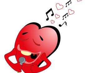 Heart singing vector