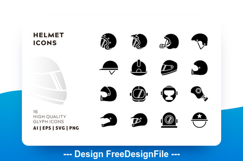 Helmet glyph vector