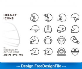 Helmet outline vector