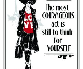 Hipster girl cartoon vector