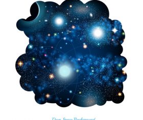 Hole with space and starry sky inside on white background vector