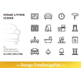 Home living outline vector