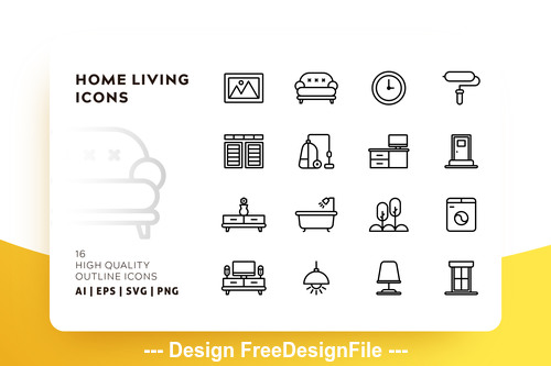 Home living outline vector