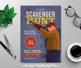 Hunting flyer design vector template