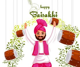 India cartoon festival celebrated in punjab vector