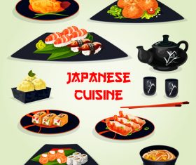 Japanese cartoon cuisine vector