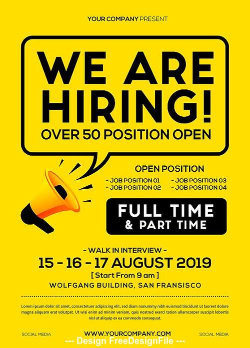 Job Vacancy Flyer psd template free download