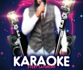Karaoke psd flyer psd template