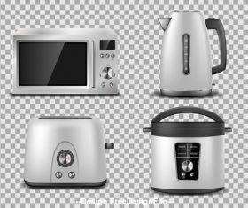 Kitchen household appliances vector