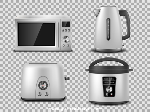 Kitchen household appliances vector