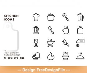 Kitchen outline vector