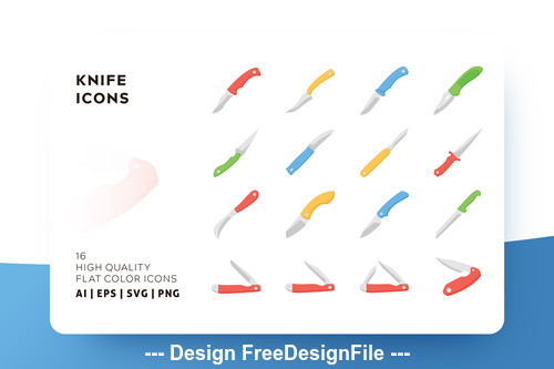 Knife flat color vector