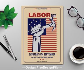Labor day subjects flyers vector