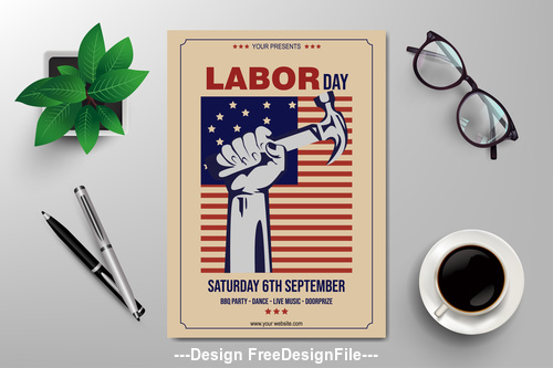 Labor day subjects flyers vector