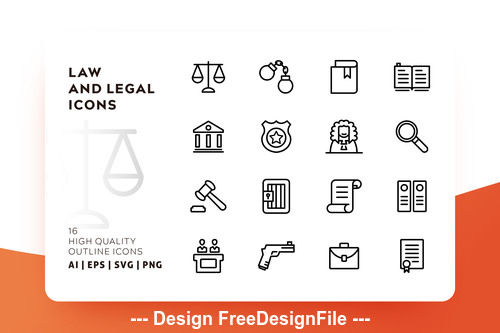 Law and legal outline vector