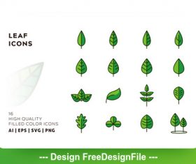 Leaf filled color vector