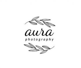 Leaf photography logo vector