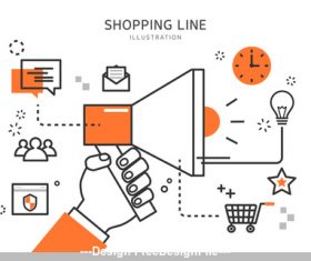 Line Shopping Illustration
