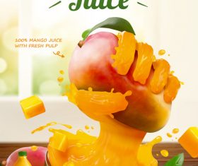 Liquid hand grabbing fruit effect in 3d vector illustration