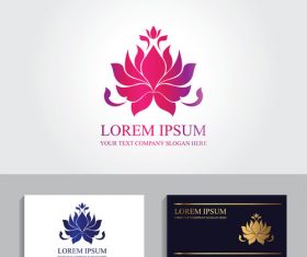 Lotus business card logo design vector