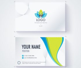 Lotus pattern business card template vector