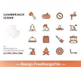 Lumberjack filled color vector