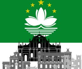 Macau collection of different architecture vector