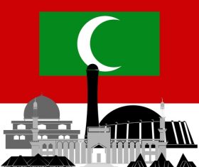 Maldives collection of different architecture vector