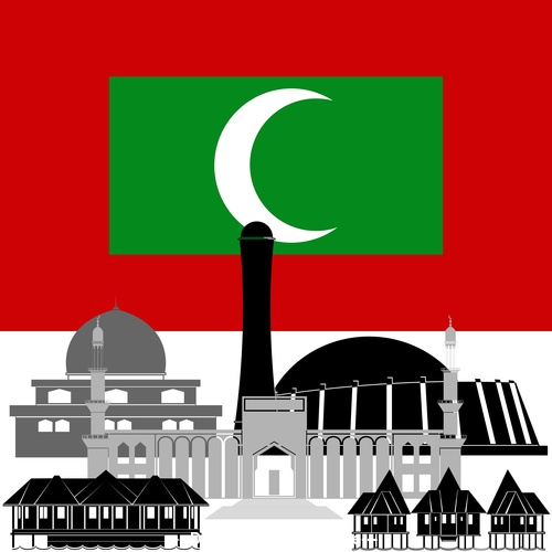 Maldives collection of different architecture vector
