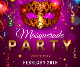 Mardi gras masquerade party cover vector